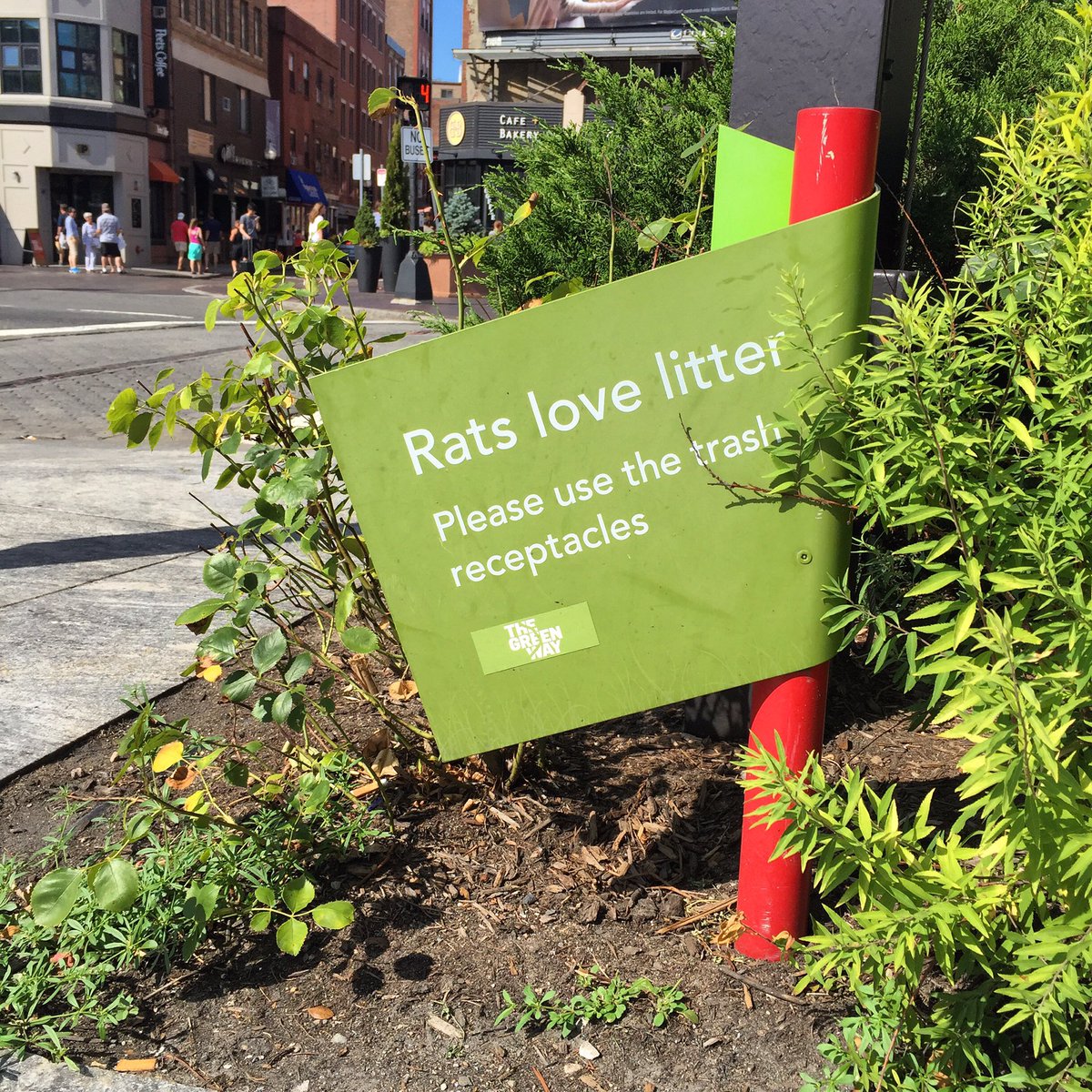 PlasticStrands's tweet image. Helpful reminder and PSA about #litter on the Rose F. Kennedy Greenway in #boston #massachusetts