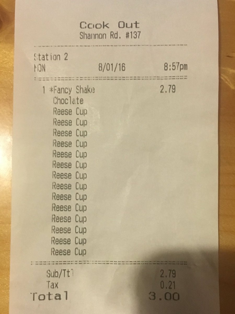 shaw_so_hard's tweet photo. "Yea I'd like a chocolate shake with LOTS of Reese's" https://t.co/EEeCpH84zm