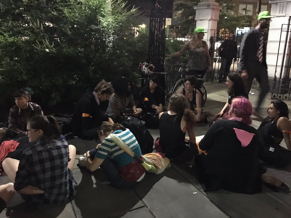 MillionsMarch's tweet photo. #ShutdownCityHallNYC holding space into the night. We out here!! #FireBratton #AbolishPolice https://t.co/dRfwRBpj6p