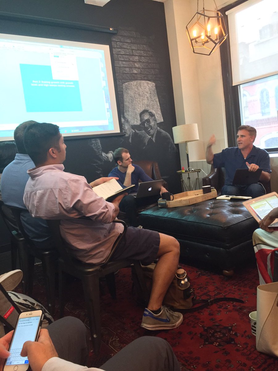 JimWHuffman's tweet photo. Pretty cool to see @SeanEllis (#Growthhacker founder) &amp; @conradwa (@TeachableHQ founder) dropping knowledge tonight. https://t.co/KVCfNjByGd