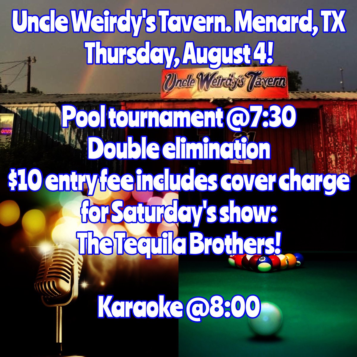 UncleWeirdys's tweet photo. #pooltournament Thursday August 4. 7:30pm https://t.co/UJpGYJkeih