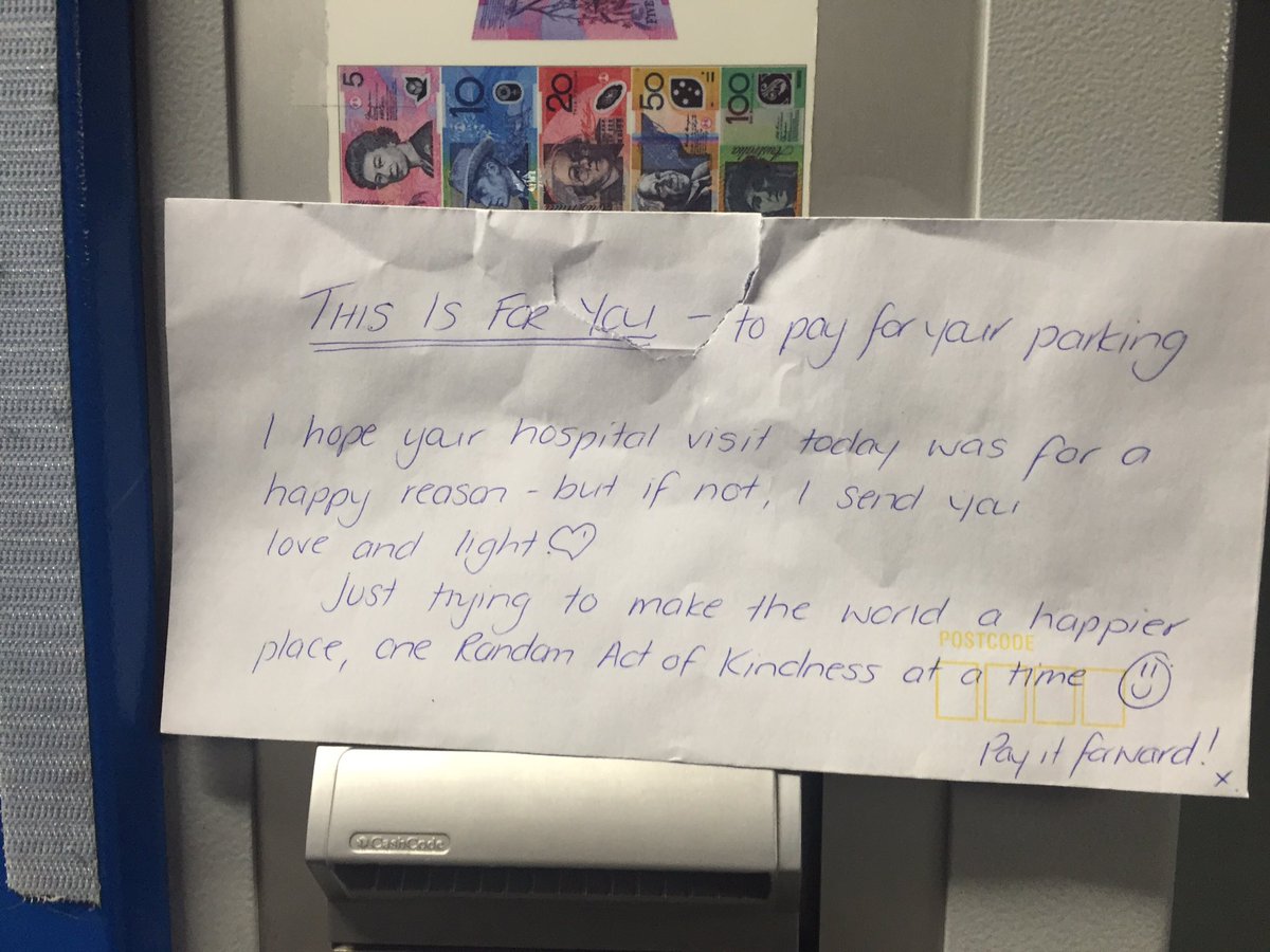 Brettski_aus's tweet image. Random Act of Parking Kindness captures hearts @ #Adelaide&apos;s Women&apos;s and Children&apos;s Hospital ab.co/2adZXOY