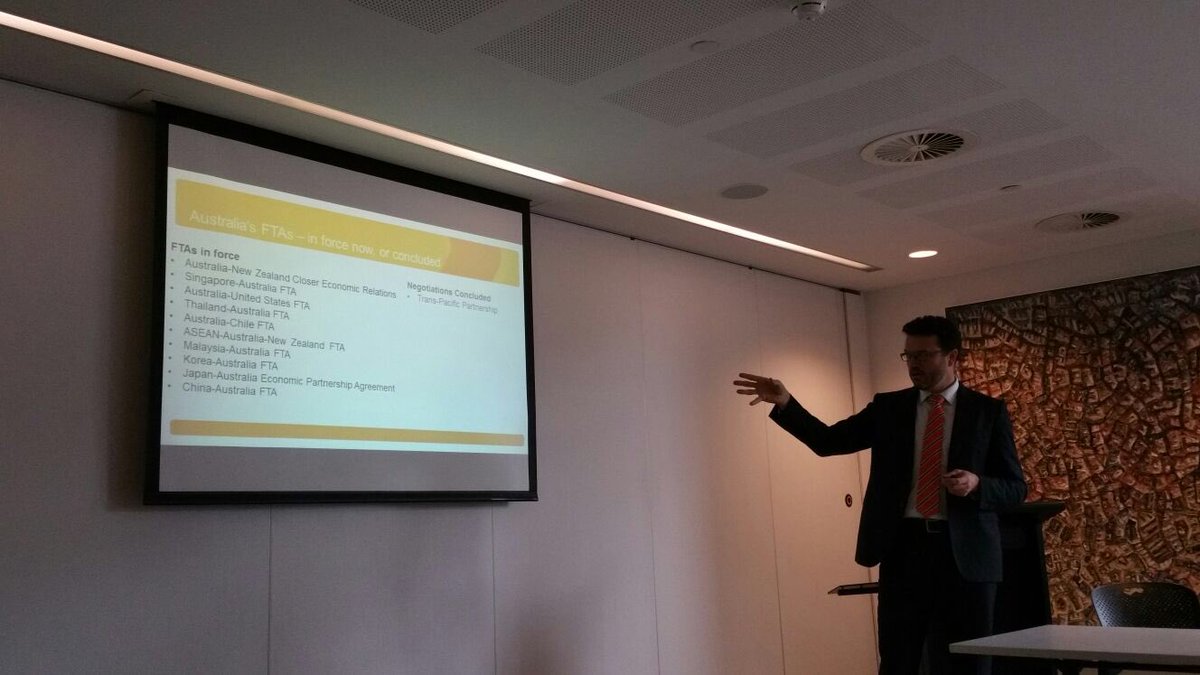 Aussieexport's tweet photo. Michael Growder of @dfat "Korea, Japan &amp; China make up 38% of Australia's total trade" #tpworkshop #Sydney https://t.co/p3RPwBtgHK
