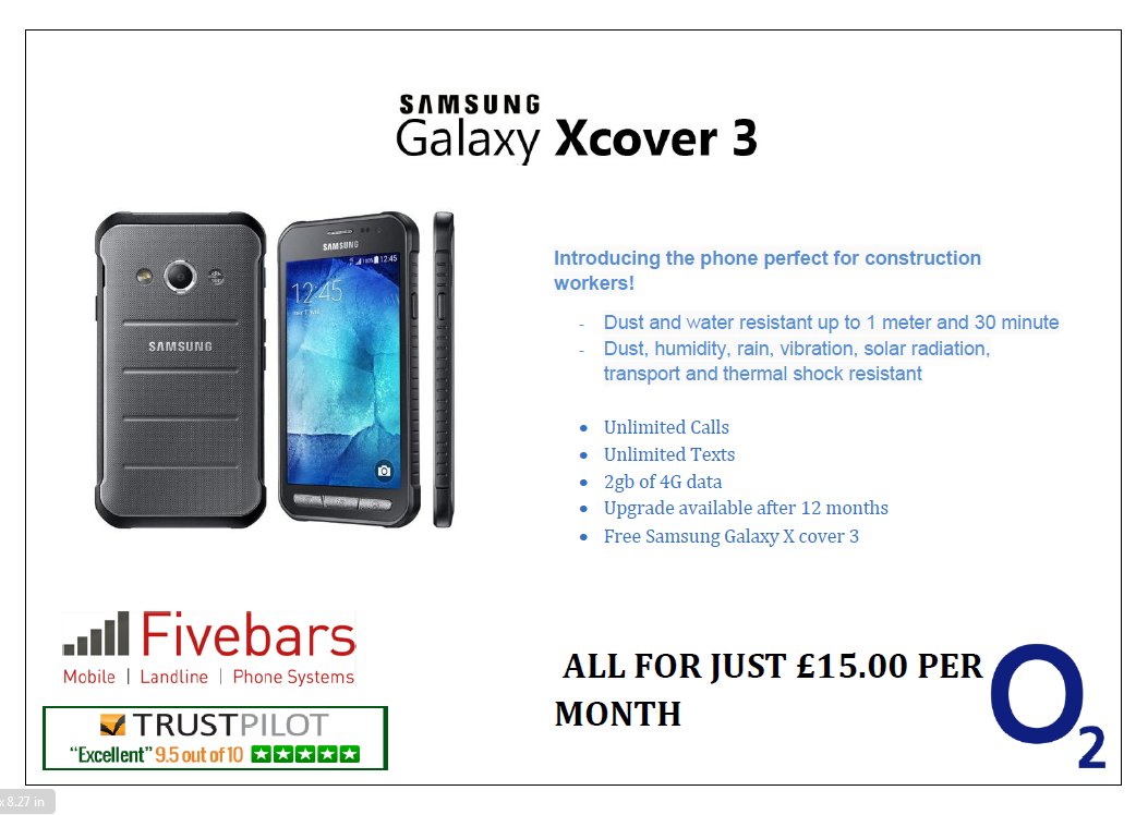 Dean5bars's tweet image. Brand New Samsung Galaxy xCover 3. Perfect for the construction industry. #construction #mobile #b2b #telecoms