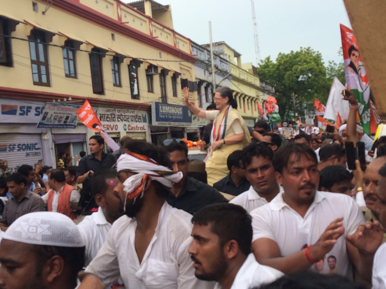 Congress President Sonia Gandhi in Varanasi