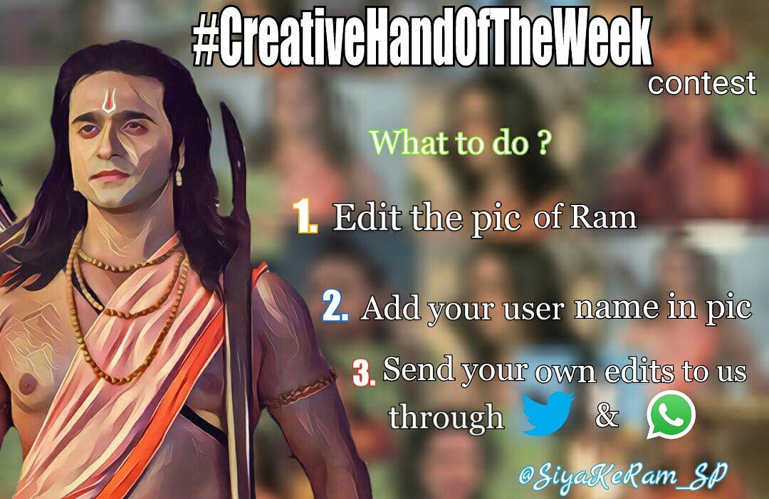 ashish_sharmaFc's tweet image. I hope u all remember @SiyaKeRam_SP is running #CreativeHandOfTheWeek contest on #Ram send your edits asap.