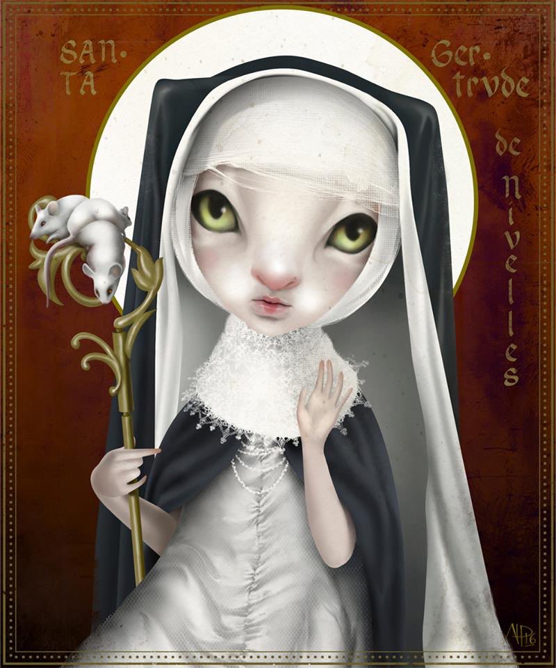 Santa Gertrude da Nivelles protettrice dei #gatti #Exitvoto <a href="/parione9/">parione9</a> a cura di #RossanaCalbi fino al 7 agosto