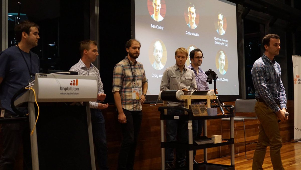 Unearthed_S's tweet photo. And here's what it looks like: Final pitches at @bhpbilliton #Minehack. Real #mining #innovation action! @DeloitteER https://t.co/lwcPvRYme8
