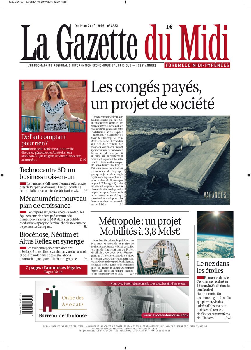 GazetteduMidi's tweet image. Bonjour !  A la Une : le nouveau @TECHNOCENTRE_3D, le plan de croissance de #Mécanuméric et la 3e ligne de #métro