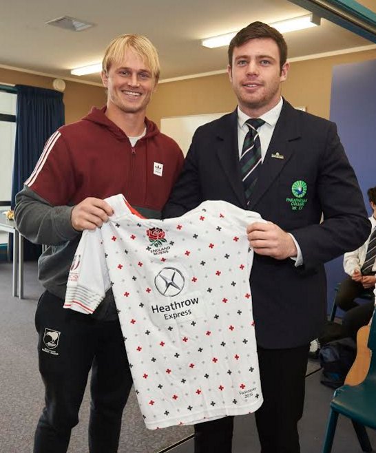 We had former student Warwick Lahmert back at PC today to present us with his England 7's jersey. Thanks <a href="/wiz0110/">warwick lahmert</a>