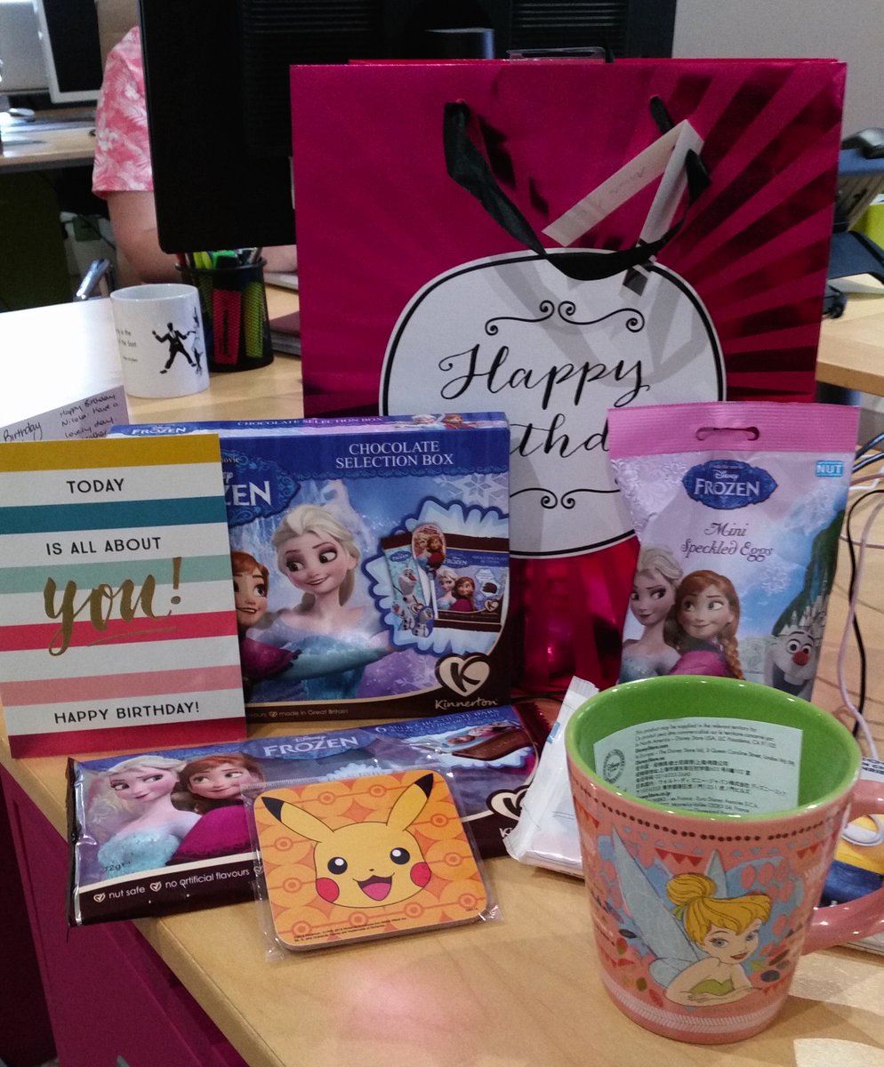 NicolaClicky's tweet photo. A huge Thank You to the @clickymedia team for my amazing Birthday Presents! #Chocolate #Pokemon #Disney #Birthday https://t.co/axUZA51eTl