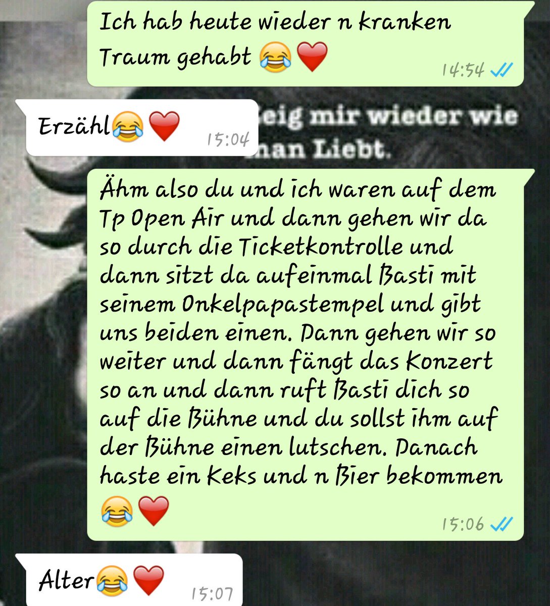 LauraMarie51's tweet photo. @DNPBERLIN  meine Träume werden immer verstörender. Obwohl bekommt man n Keks und Bier wenn man dir einen lutscht?🤔 https://t.co/bY8hI36N6H