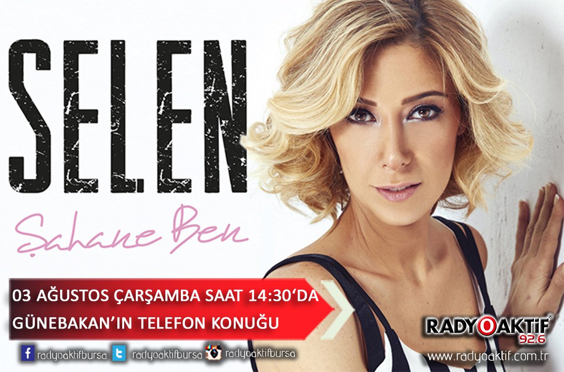 RadyoaktifBursa's tweet photo. SELEN ŞARKISI ♫ ŞAHANE BEN ♫ VE KEYİFLİ SOHBETİ İLE
YARIN SAAT 14:30'DA GÜNEBAKAN'DA...
@SelenOfficial_ @mineayman https://t.co/l6QkUf0Gwc