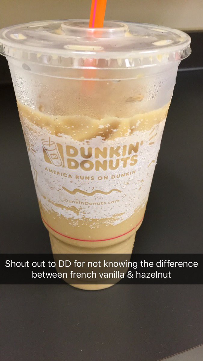 CollinGilane7's tweet photo. Shoutout to @DunkinWI for not knowing the difference between french vanilla &amp; hazelnut. 😂😂 https://t.co/2FP2zyoCyk