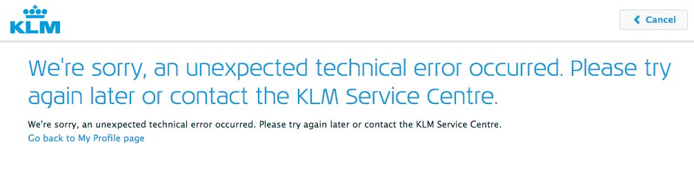 tom_pennings's tweet image. .@KLM Been having (website) troubles all morning #whatsgoingon #systemstatus #klm