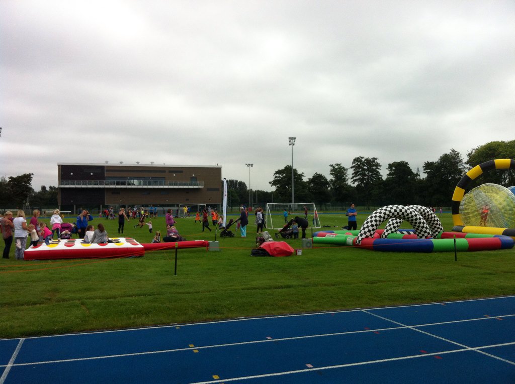 SportAC_'s tweet photo. @ActiveCheshire is all set up at @VPXWarrington! Free activities until 4pm! #bounce #lefthandyellow https://t.co/qGrTwV7WUE