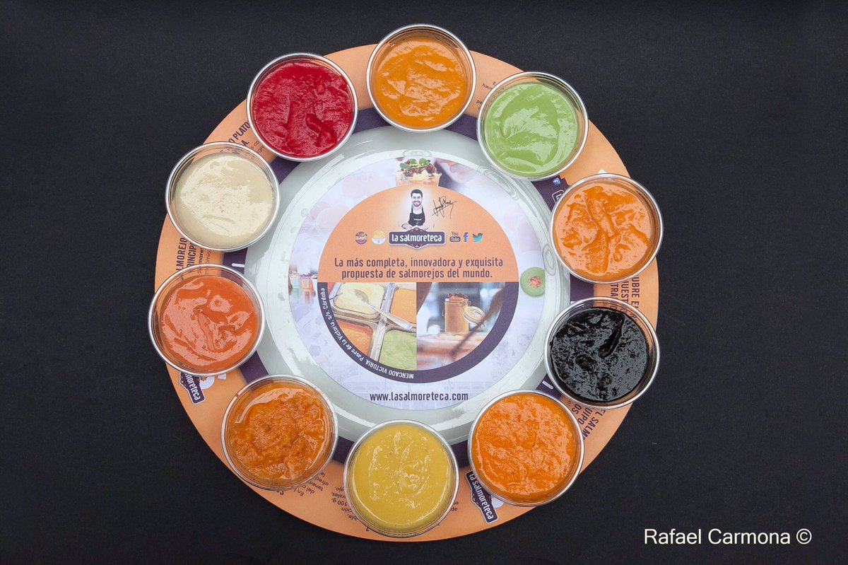 LASALMORETECA's tweet photo. Una de salmorejos y su acompañamiento de nuestra gastronomia liquida https://t.co/w0oJq2hTMK