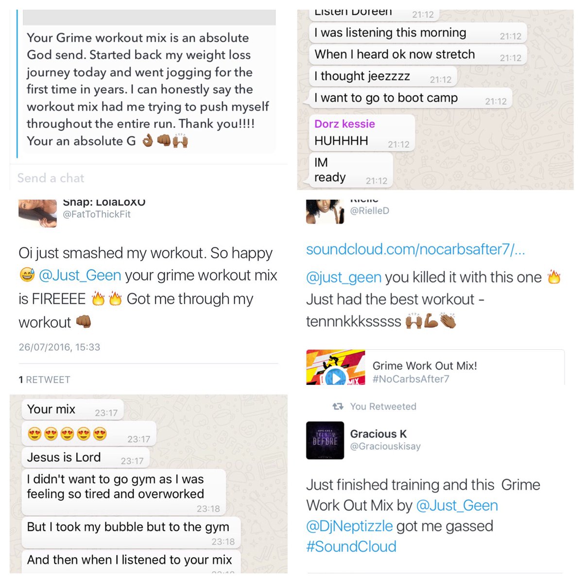 Just_Geen's tweet photo. Shout out to everyone feeling the #grimeworkout mixππ½ππ½ https://t.co/yF9lUS5J9x https://t.co/UaIyxQDzm8