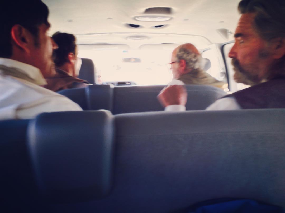 Fate815's tweet photo. #BoneTomahawk Four men with no horses! :) #MatthewFox #KurtRussell #PatrickWilson #RichardJenkins (bts Analyn Cruz) https://t.co/nFvnkIhpIM
