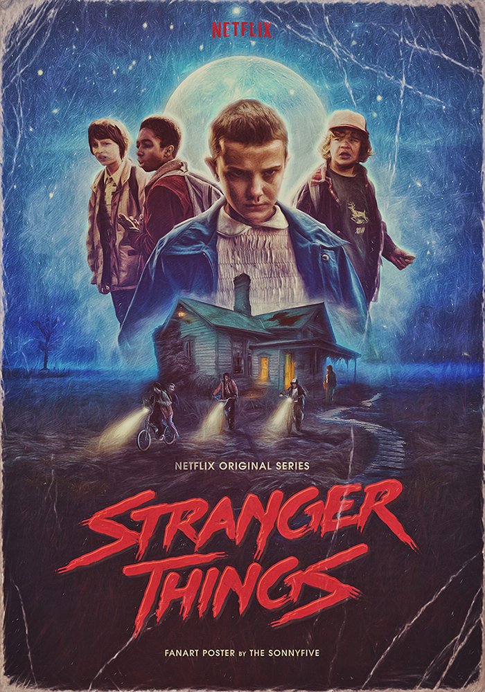 LGNDRYbudapest's tweet photo. Amazing #fanart #poster by Hungarian artist Sándor Szalay for #StrangerThings @netflix https://t.co/xu1BnKy4py