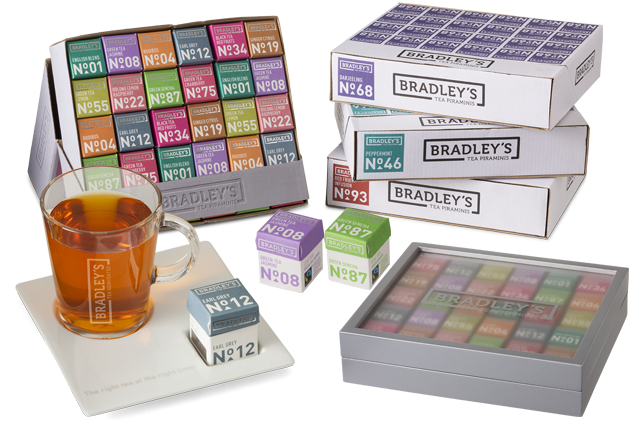 Maak kennis met onze gehele vernieuwde Bradley's Piraminis  <a href="/FairtradeNL/">Fairtrade Nederland (Max Havelaar)</a> assortiment! Never a dull tea moment