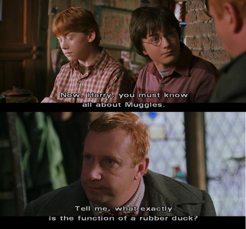 PotterWorldUK's tweet photo. 4 August 1992: “Tell me, what exactly is the function of a rubber duck?” – Arthur Weasley https://t.co/vMltLxZVvH