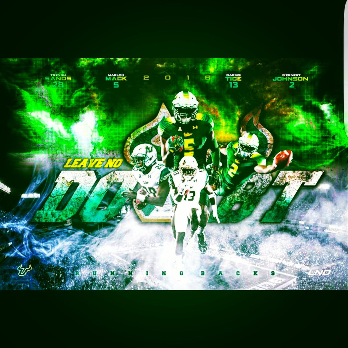 coach_pimp's tweet photo. My 2016 USF RUNNING BACKS POSTER π₯π₯π₯π₯#SANDS #MACK #TICE #JOHNSON #4HORSEMEN #FULLSTABLE #LEAVENODOUBT #GOBULLS https://t.co/ntxoVbkpIA