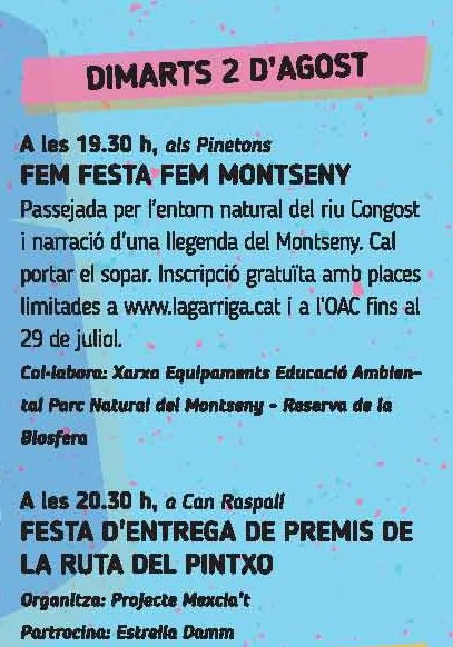 ajlagarriga's tweet photo. Avui seguim #festamajorlg #laGarriga #en_gresca amb caminada i entrega premis #rutapintxoLG de @ProjecteMexclat https://t.co/wiyA9VJV7C