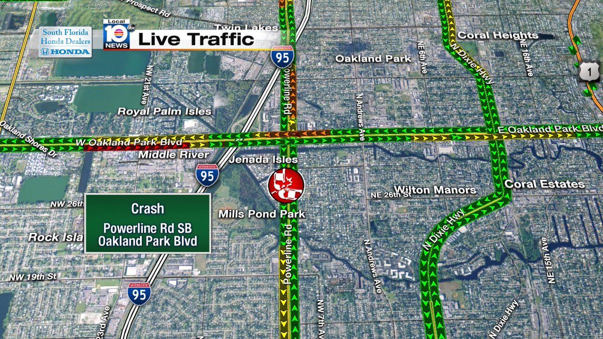 Accident on Powerline Rd SB south of Oakland Park Blvd #traffic https://t.co/xR3qdcoDiC