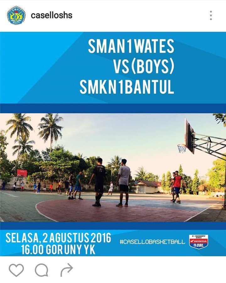 Skor pertandingan SMAN 1 Wates dengan SMKN 1 Bantul udah bisa di cek di Instagram kita lho, cek disini ya!😊
