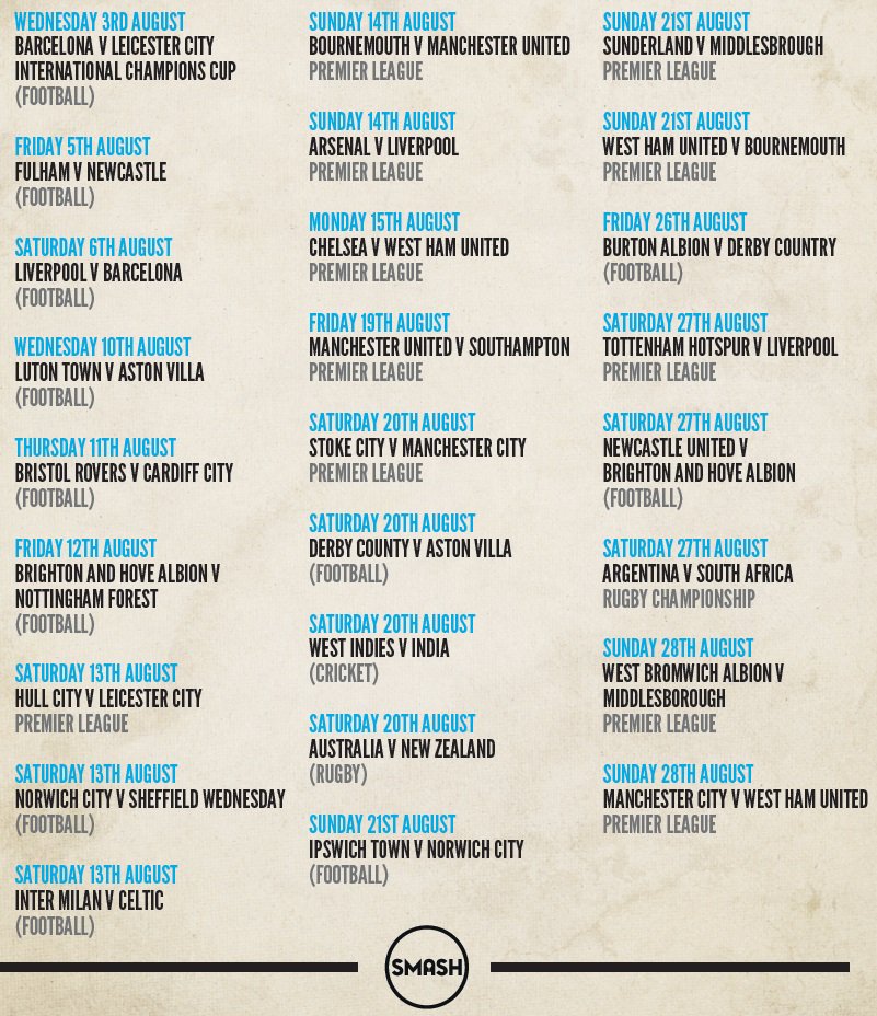 SmashReading's tweet image. Watch it all LIVE with us at Smash! #Football #SportsGuide #AugustSport #SmashReading