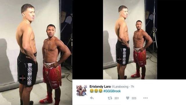 boxingdailycom's tweet photo. Erislandy Lara MOCKS GGG fighting smaller WW Kell Brook in VICIOUS PHOTOSHOP GAG (HILARIOUS) https://t.co/oLKZzaCpxa