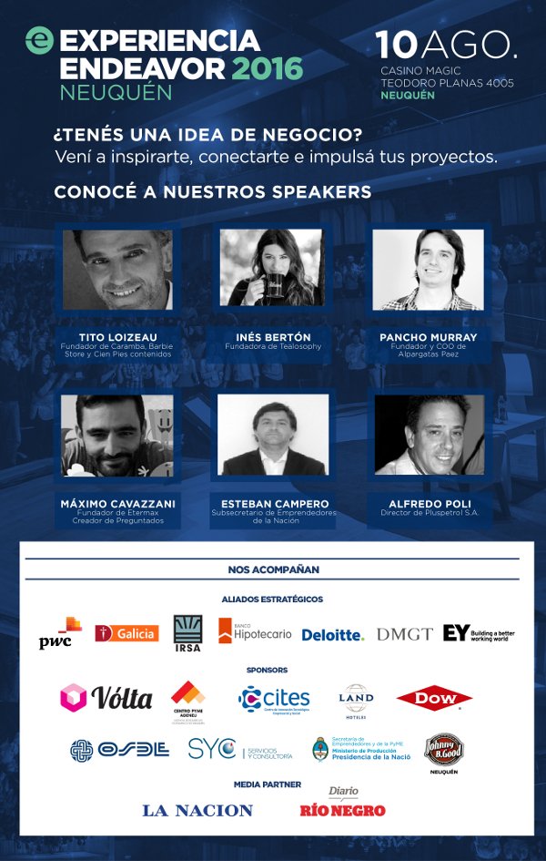Adeneu's tweet photo. En una semana se realizará la quinta edición de #ExperienciaEndeavor en #Neuquen 

>https://t.co/ow2wFGmV9f< https://t.co/MdzivnMAQx