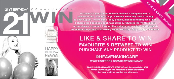 heavenskincare's tweet photo. The competitions are going great. Keep on favouriting and retweeting for a chance to win a Heaven prize this month! https://t.co/CXeskyi1ya