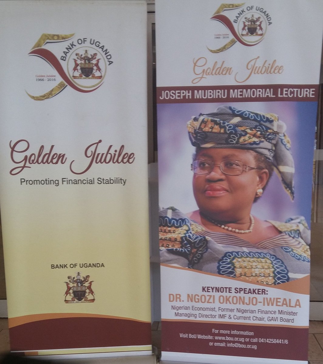 Dr. Ngozi Okonjo Iweala now giving her keynote speech at the #JMML16 <a href="/BOU_Official/">Bank of Uganda</a>