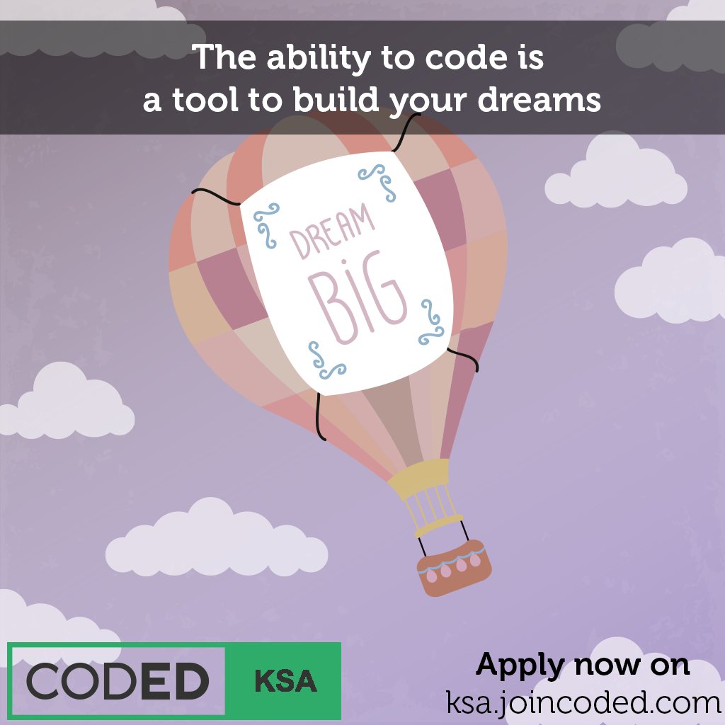CodedKSA's tweet photo. #CodedKSA #Riyadh القدرة على البرمجة.. هي أداة لبناء أحلامك. https://t.co/TyR6xCWjUe