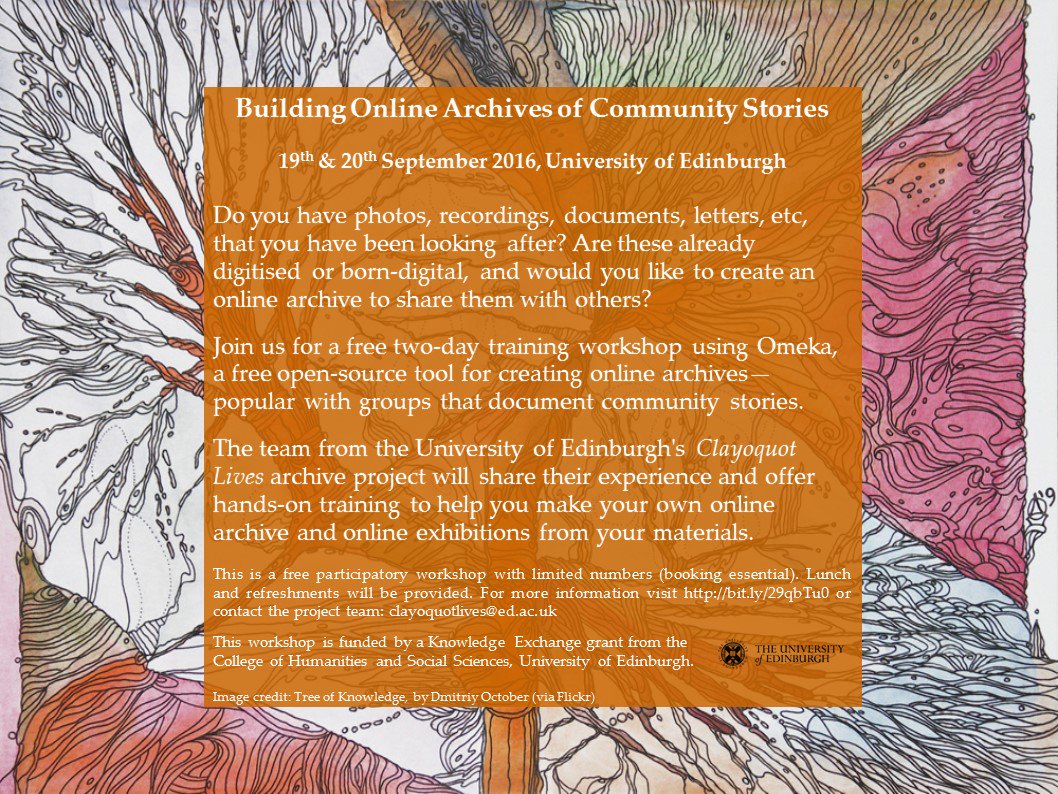 yarncommunity's tweet photo. Building Online Archives of Community Stories, 19 &amp; 20 September 2016, Edinburgh https://t.co/KRWc6WZniY https://t.co/vnkGiFZnoL