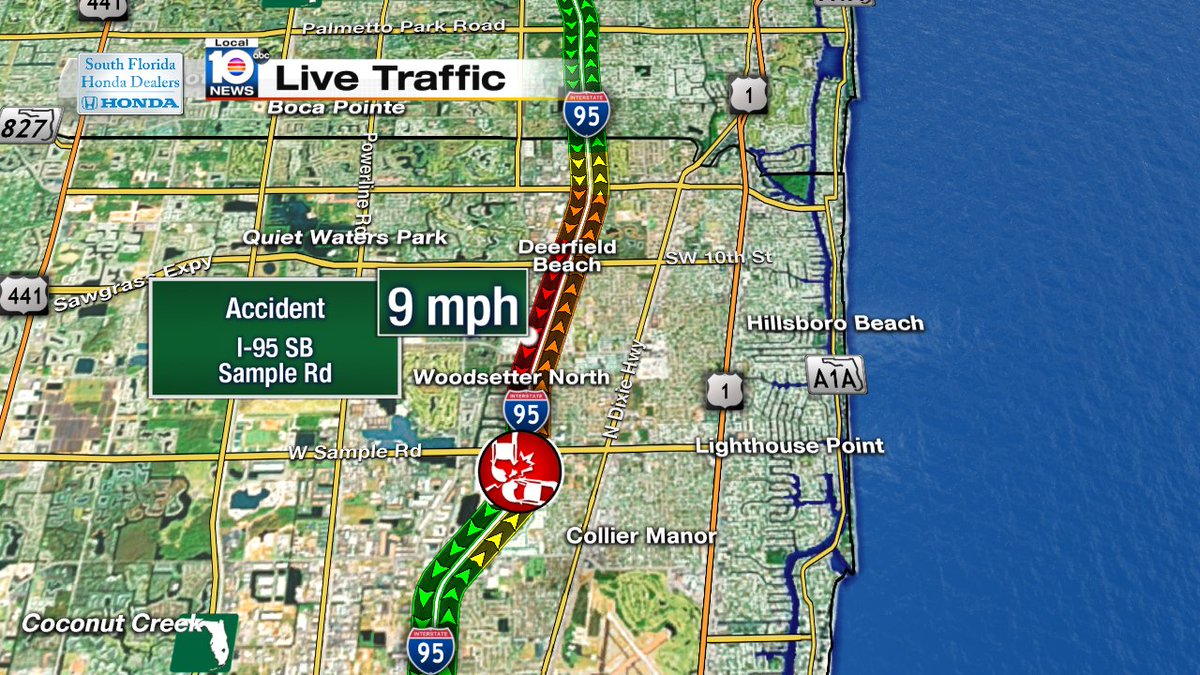 Accident on I-95 SB at Sample Rd #Traffic https://t.co/AGIt8BMMlv