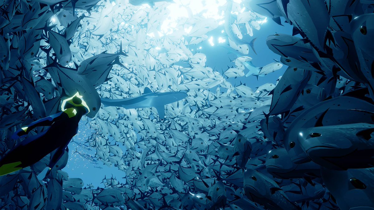 PlayStation's tweet photo. Abzu delves into the ocean depths on PS4: https://t.co/anAtFaKQUr Uncover ancient secrets and unimaginable danger https://t.co/temhugWpSl