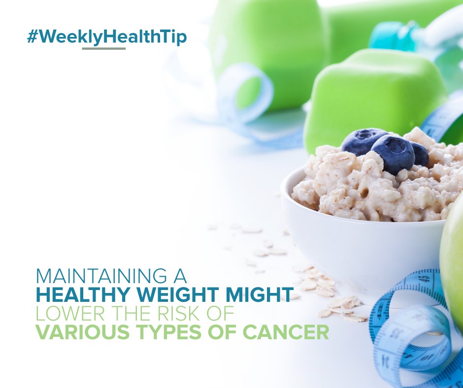 ScreenforLifeQA's tweet photo. Maintaining a healthy weight might lower the risk of cancer including breast &amp; bowel cancer #WeeklyHealthTip https://t.co/rngKyqPBDE