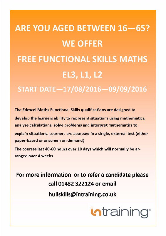 IntrainingHull's tweet image. Are you needing Maths? We have the right course for you!