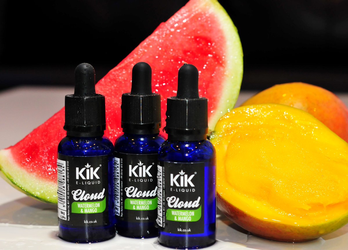 KikLeigh's tweet photo. Loving our Watermelon &amp; Mango #KIK #cloud #eLiquid RT &amp; like on Facebook to win 4x30ml Bottles @VapingCheap @pvapes https://t.co/jxVH00Y4Rd