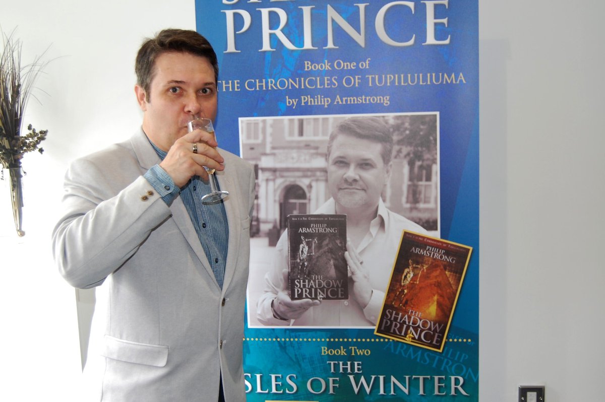 PipArmstrong's tweet photo. Been sent new pics from Saturday's #BookLaunch. ThanksTerry Holmes - caught me enjoying it all #TheShadowPrince https://t.co/apFnD97ZxG