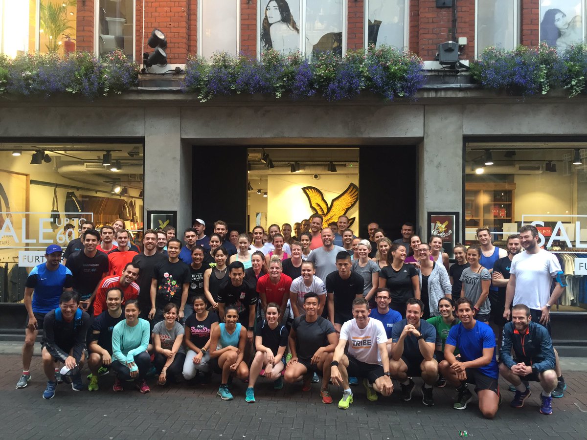 What a great turn out for our @thetribeway run this evening #TribeXLyleandscott