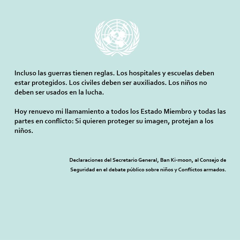 ONU_es's tweet image. Ban al Consejo de Seguridad: Los niños pagan los costos más altos de la guerra bit.ly/2aPDAgE