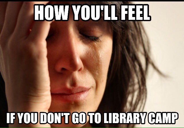 LibraryCampNH's tweet photo. #librarycampnh registration closes on Friday at 8am!  Don't be sad like this girl. 😉 https://t.co/ff1C9lRhCg https://t.co/cspBxProKA