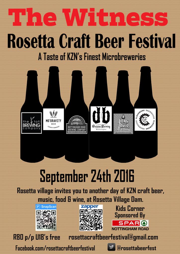 It's almost time for the Rosetta Craft Beer Festival! Get your tickets and plan your weekend! <a href="/WitnessKZN/">The Witness</a>