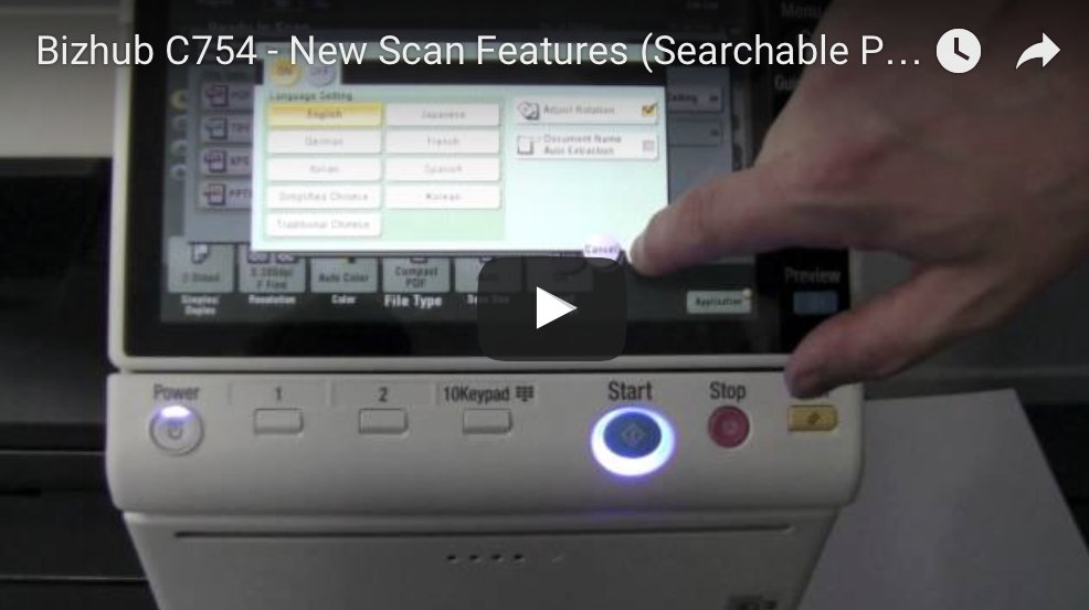 aslawetsky's tweet image. bizhub C754 – New #Scan Features (#SearchablePDF) VIDEO bit.ly/2au8dGS @KonicaMinoltaUS #KonicaMinolta