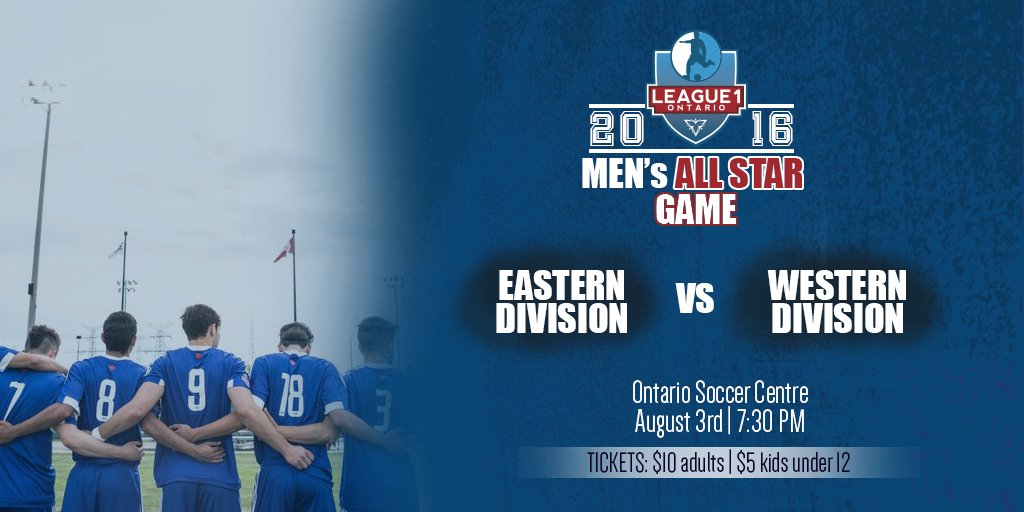 OntarioPLSoccer's tweet photo. ICYMI - 2016 Men's All-Star Game Tomorrow Night! 
Rosters: https://t.co/k7wLnlY7KU
Tickets: https://t.co/xsNQn2ForM https://t.co/0cykVhCFJT