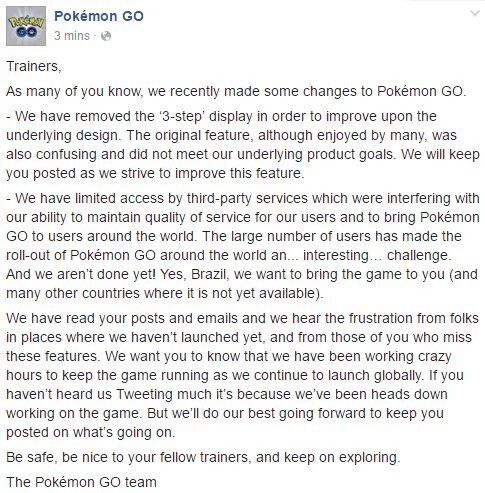 PokemonGo_Greek's tweet photo. Εδω ειναι η ανακοινωση του #PokemonGO για το νεο update #pokemongogreece #pokemongogr https://t.co/TwkCWzGEh7